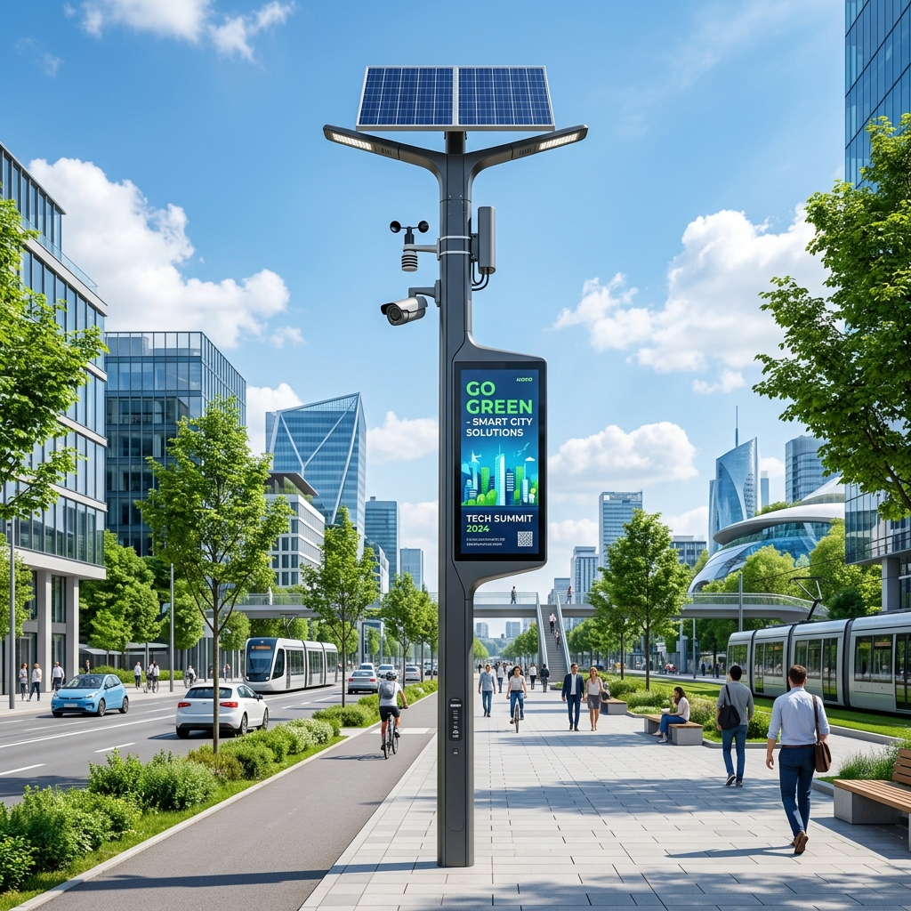 Digital Advertising Smart Solar Pole